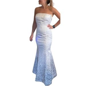 Jovani Strapless Gown White/Black